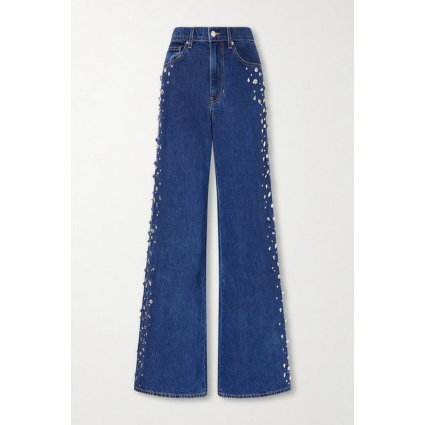 베로니카비어드 케이시 크리스탈 장식 하이라이즈 와이드 진 46376663162975542