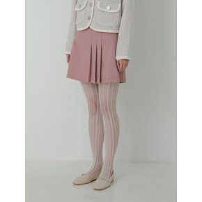 SIDE PLEATS POINT SKIRT_PINK