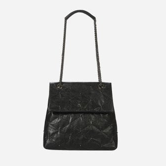 KWANI Lozenge Studded Bag Small Midnight Black