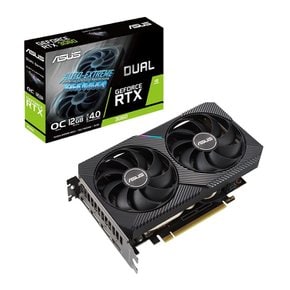 ASUS NVIDIA RTX3060 탑재 Axial-tech 팬과 2 슬롯 설계 DUAL-RTX3060-O12G-V2