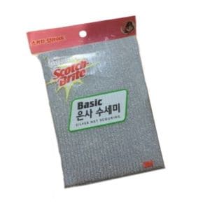 Basic 은사 수세미(1매입)/스폰지 망사 거품 설거지 주방 청소