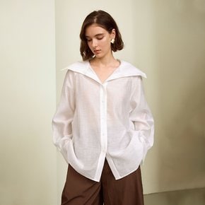 YY_Loose collar white shirt