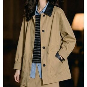 레더카라넥 포인트 싱글하프코트 40E922_P438363868