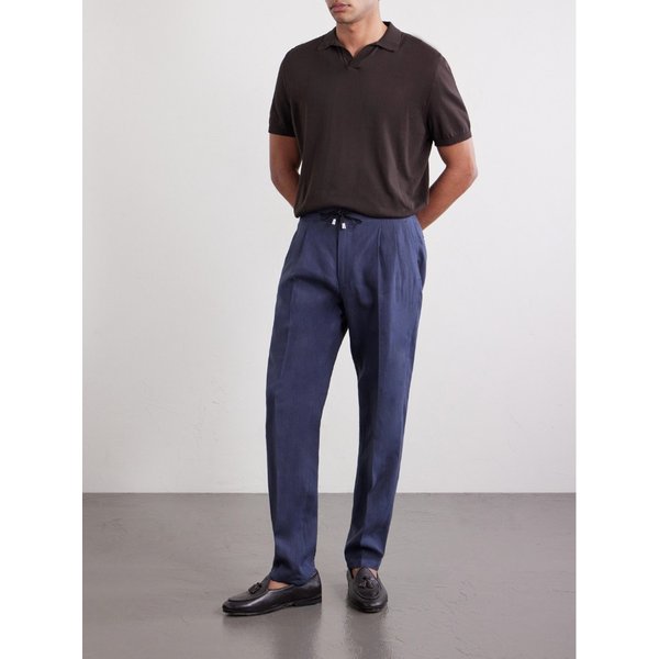 드 페트릴로 스트레이트 레그 플리츠 리넨 수트 팬츠 46376663163094027