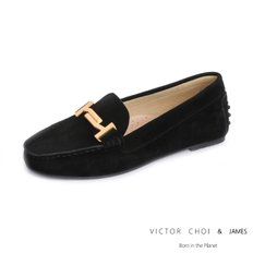 (VICTOR CHOI & james) W18P503 블랙 2cm / T스웨이드 드라이빙슈즈