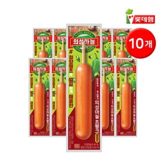 롯데푸드 롯데 의성마늘 프랑크 매콤 땡초 햄꼬지 65g 10개