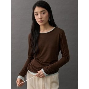 DRIFT LAYERED T-SHIRT - BROWN/MINT
