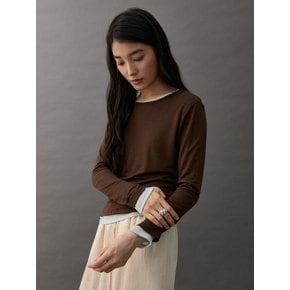 DRIFT LAYERED T-SHIRT - BROWN/MINT