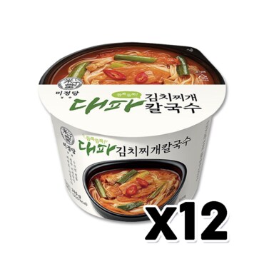  미정당 대파김치찌개칼국수 즉석용기컵 315g x 12개