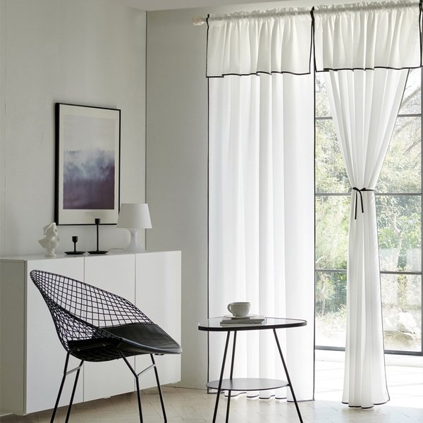 바이어스 쉬폰 봉집 가리개 커튼