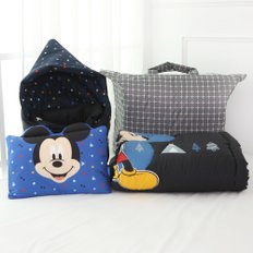 Disney 디즈니 정품 유아 간절기 겉싸개+패드+짱구베개 SET (미키 블랙)