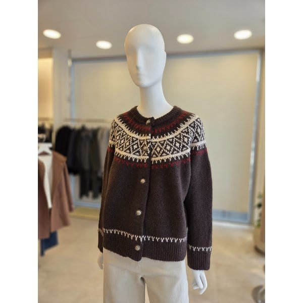 [여주점] [더 아이잗] 여성 울 노르딕 라운드넥 니트 가디건 (IRCM1CD881)