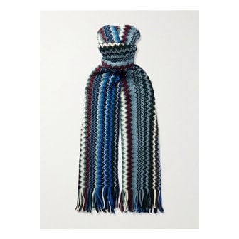 미쏘니 프린지 자카드 니트 울 스카프 46376663162948276