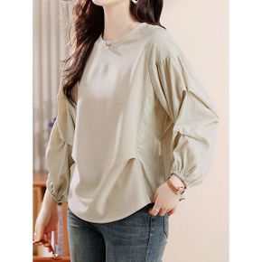 셔링 소매 나그랑 티셔츠 F59WTB015Z_P406694638