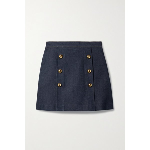 아담 립스 장식 데님 미니 스커트 블루 1647597290079950