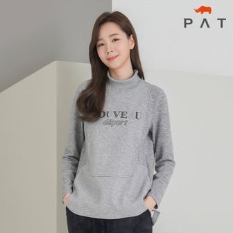 PAT 레터링 자수 하프넥 티셔츠_1H85409