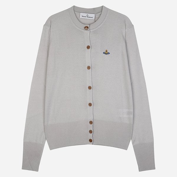 [시흥점] [비비안 웨스트우드]6S 1803002P Y001A P403 베아 여성 로고 가디건 라이트 그레이