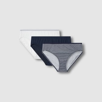 JAJU 여 코튼 스트라이프 힙허거 팬티 3매 J416901203056