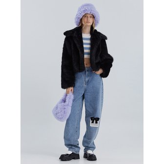 몰리올리 VANE pattern fur jacket [black]