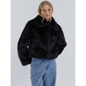 VANE pattern fur jacket [black]
