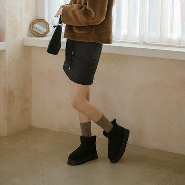소보제화 포근한 털안감 플랫폼 숏 여성 털부츠 4cm