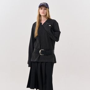 UNISEX 베이직 사카리바 롱 슬리브 티 [CHARCOAL] / SBD3U01007-WOMAN