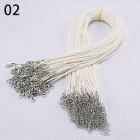 3PCS 흰색 50cm 체인 목걸이 줄 펜던트 길이조절 스트랩 부자재 핸드메이드 DIY 연장줄 연결