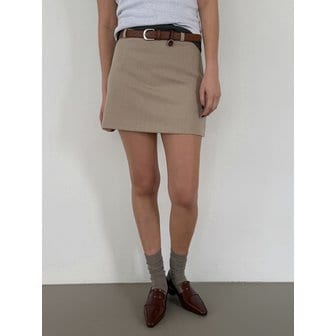 루몽드 시그니처 미니스커트 베이지