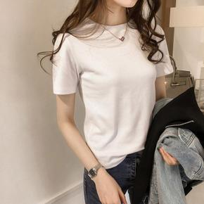 여성 심플 무지 반팔티셔츠 (S16264927)