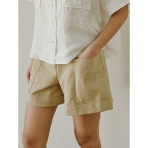 24 summer Roll-up half banding short pant_Beige