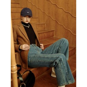 Cest Side two line up modest denim pants_blue