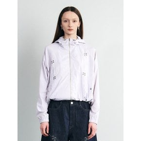 LIGHTWEIGHT SIGNATURE RAW CUT EYELET WINDBREAKER (LIGHT GREY)