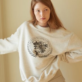 Rose Graphic Sweat Shirts Oatmeal