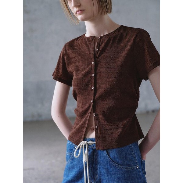 ButtonUp Crease Top  Brown (KE6340M02D)