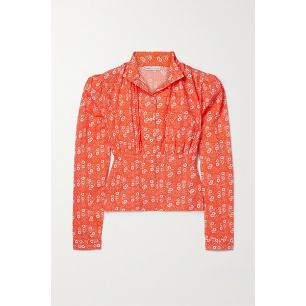 바체바 시슬 개더 플로럴 코튼 블라우스 1647597289608323