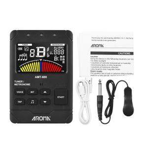 AMT-600 튜너 및 메트로놈 및 톤 발생기 충전식 2.5 인치 컬러 LCD 기타 튜너 미니 디지털 메트로놈