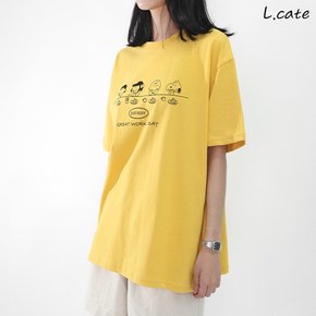 여성 반팔티 LSO001 라운드넥 캐릭터 프린팅 반팔 티셔츠