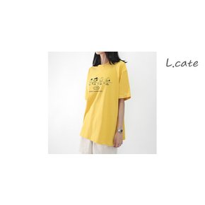 여성 반팔티 LSO001 라운드넥 캐릭터 프린팅 반팔 티셔츠