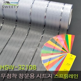 데코리아 현대시트 재사용가능한 물로만 붙이는 무점착창문시트지 HSW-32108 스프링레인 (자외선차단 사생활보호)