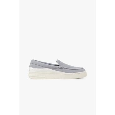 ARMANI EXCHANGE 남성 엠보 플랫폼 스웨이드 슬립온(A415175008) 그레이
