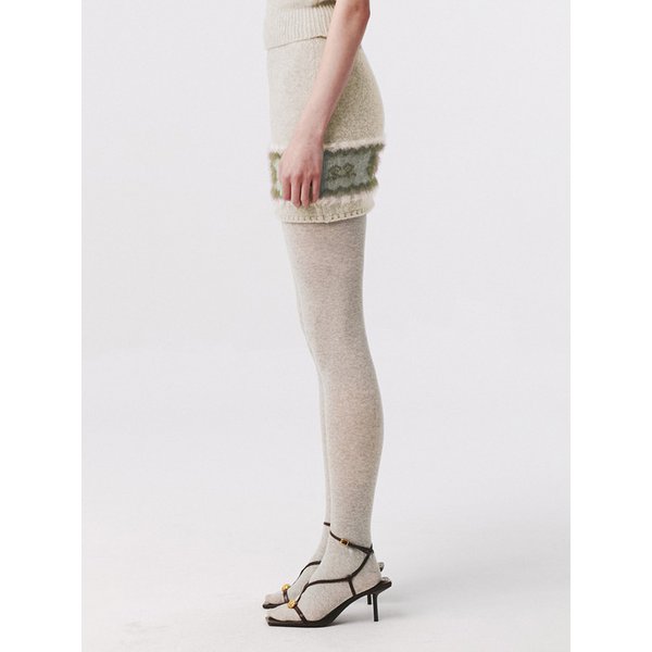 Nordic Knit Mini Skirt Oatmeal