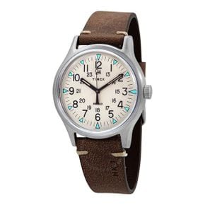 4665667 Timex MK1 Quartz Beige Dial Brown Leather Mens Watch TW2R96800