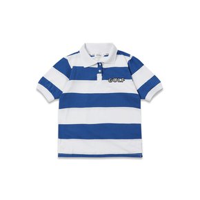 stripe golf T-shirt blue