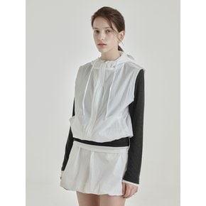 LIGHT NYLON HOOD VEST [WHITE]