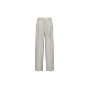 아모멘토 26FW Stripe Wool Straight Pants, Beige