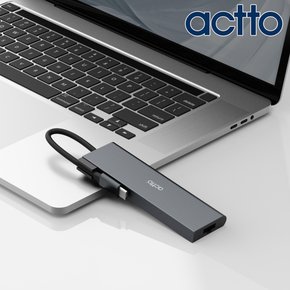6in1 C타입 노트북 멀티허브 포트 USB 확장 PD충전 HDMI젠더 랜선연결 카드리더기 CRH-27