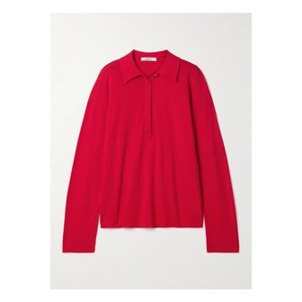 더로우 로디 브러시드 코튼 저지 폴로 셔츠 레드 1647597359618709