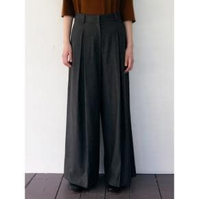 Wool Blended Wide Tuck Pants  Ash (WE3921C624)