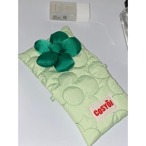 FLOWER PADDED BAG ( YELLOW GREEN )