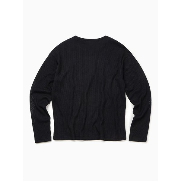 포니 와플 헨리넥 롱슬리브 [블랙]